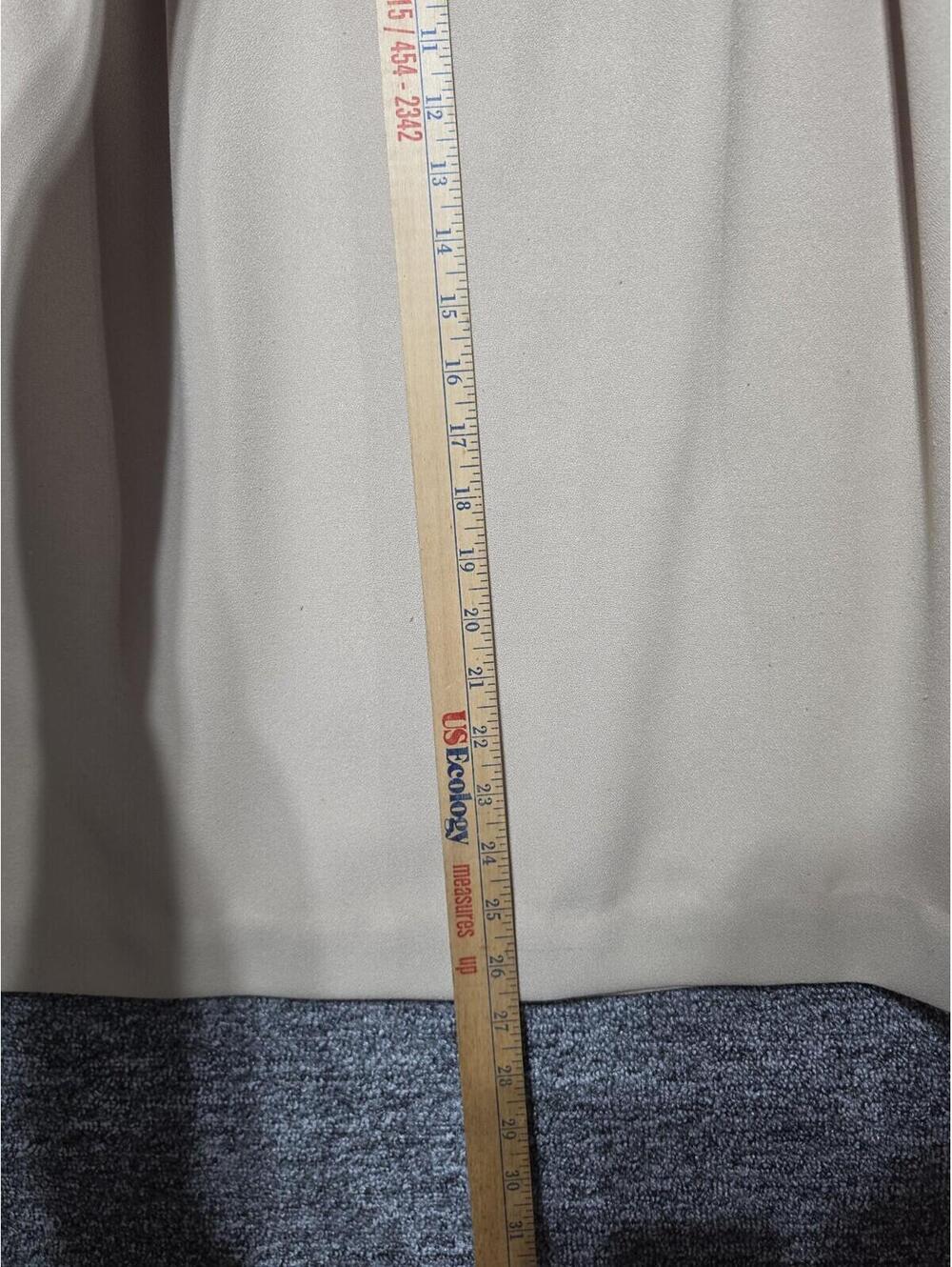 Women's Beige Straight Pencil Knee Length Skirt Lined Zip Acetate Rayon 18 - Picture 3 of 5